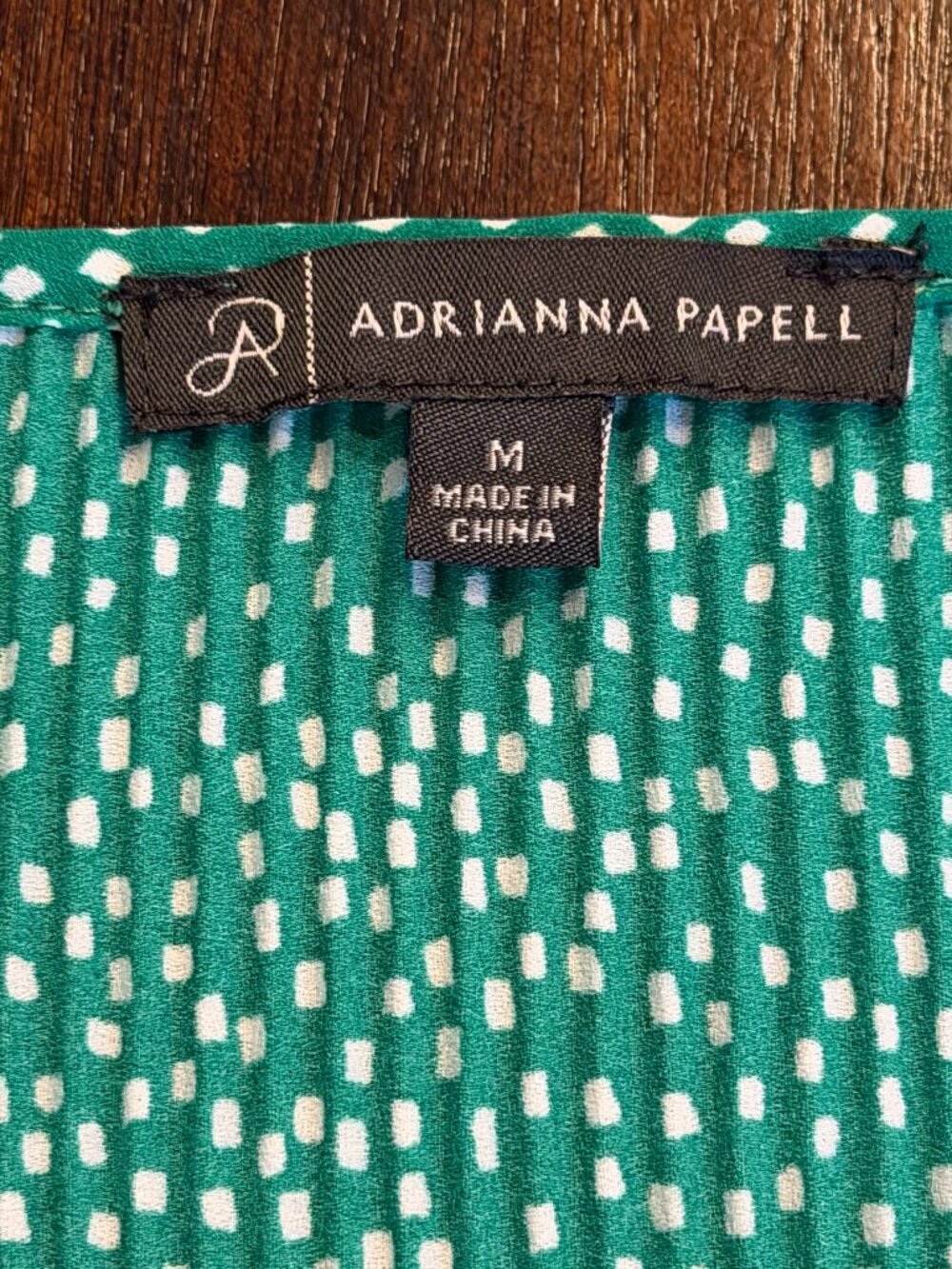 Adrianna Papell Green White Speckled Ruffle Sleeve Blouse Size M - Picture 6 of 7